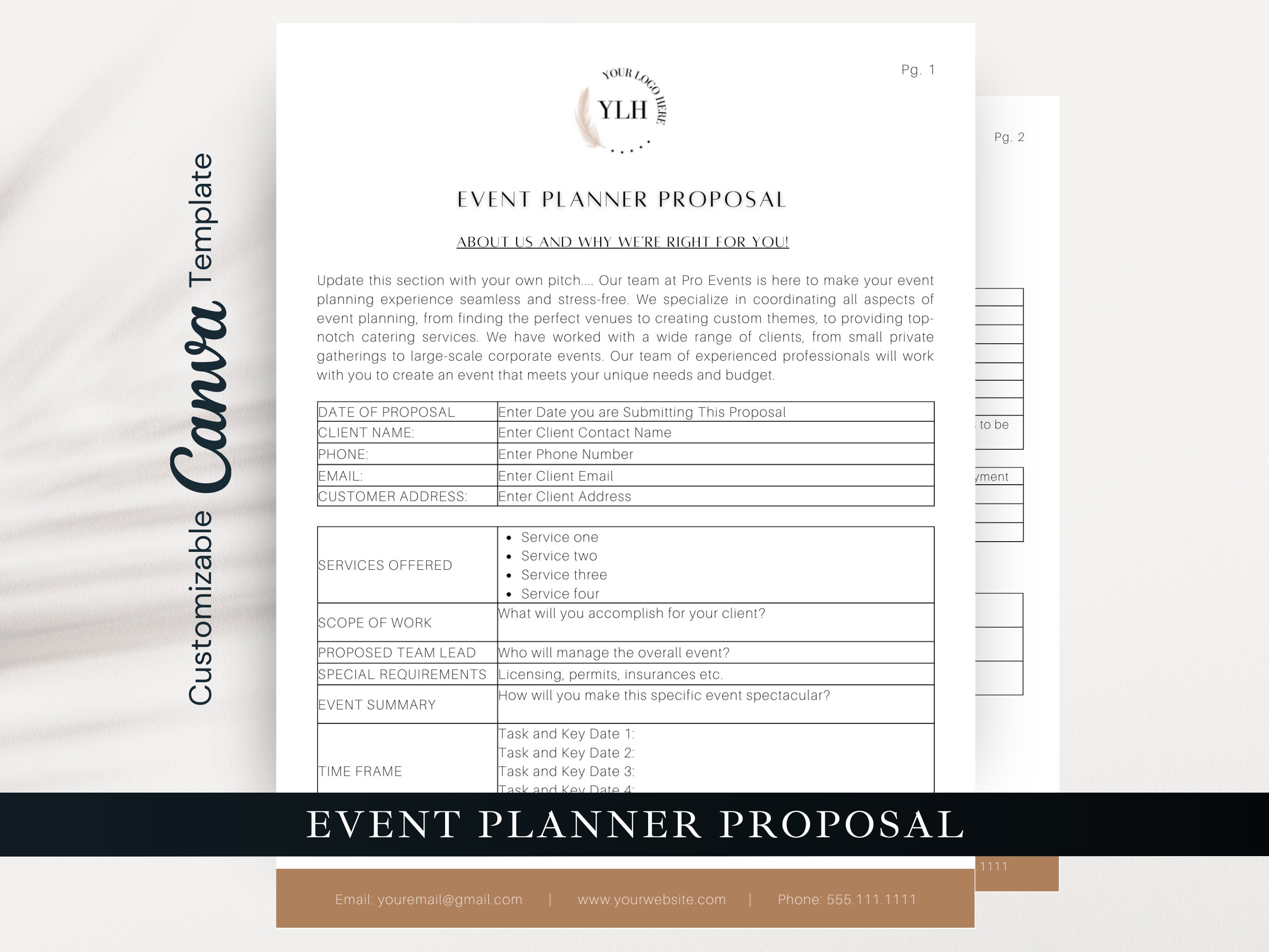 Event Planner Proposal Template Edit in Canva, Event Planner Client Event Planner Proposal Template Edit in Canva, Event Planner Client