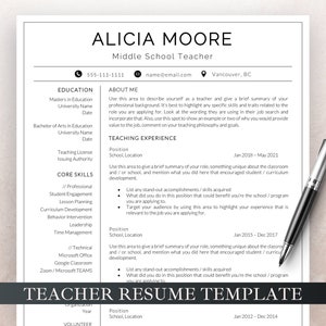 Teacher Resume, Resume Template for Word & Pages, Teacher CV, Elementary Resume, Teaching Resume, Administration Resume, Education Resume