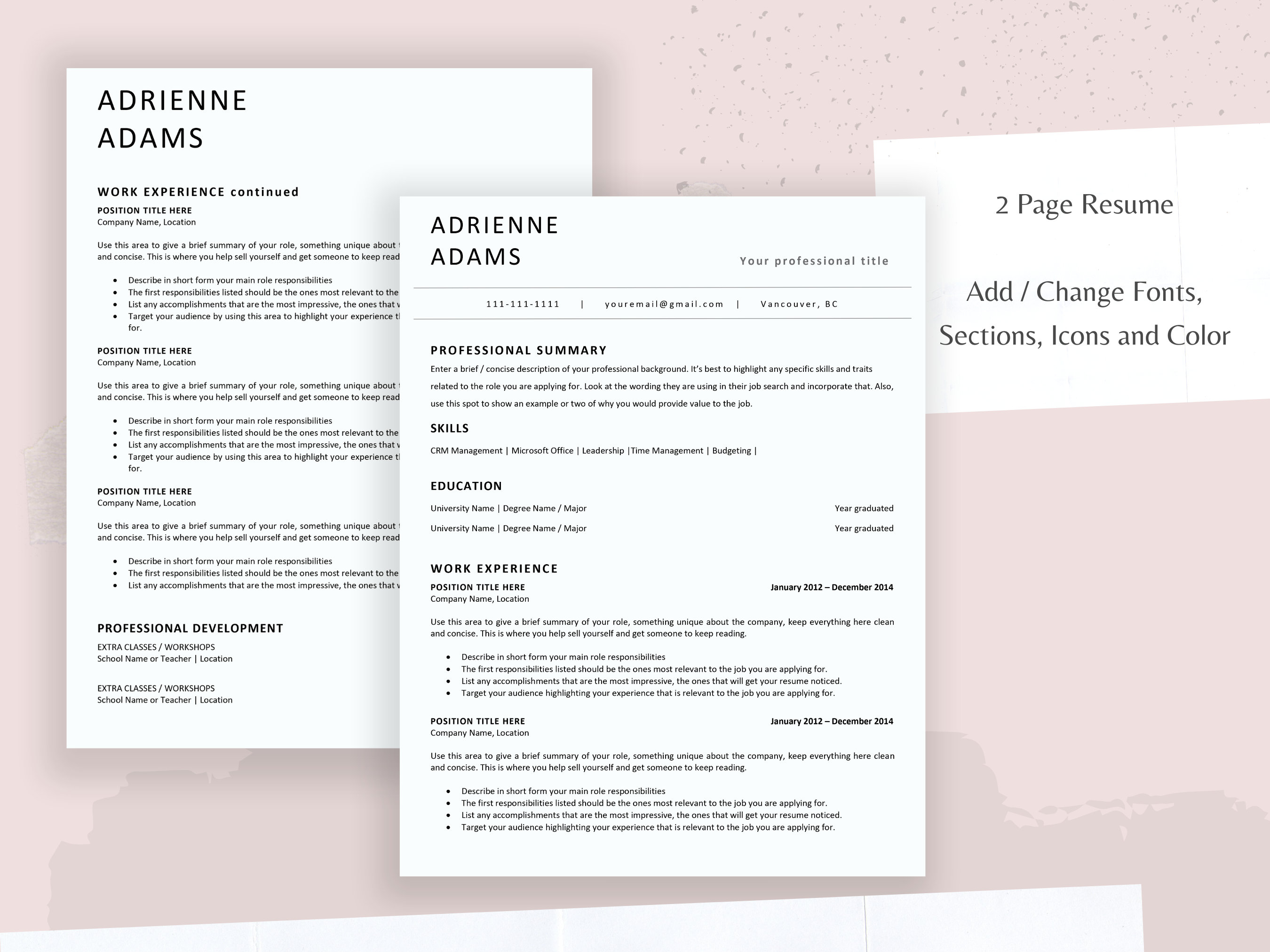 ATS Resume Template for Word and Pages, Applicant Tracking System ...