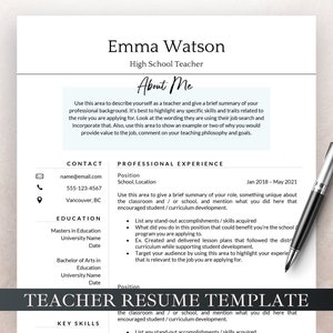 Teacher Resume Template for Word & Pages, Teacher CV Template, Elementary Resume, Teaching Resume, Administration Resume, Education Resume