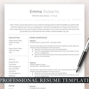 Resume Template, Professional Resume Template Word, Simple Resume, CV Template, Resume and Cover Letter, Modern Resume, Creative Resume