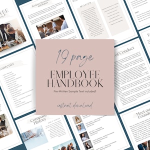 Employee Handbook Template Canva, Editable HR Manual, New Hire Onboarding Kit, Welcome Employee Guide , HR Manual with Pre-written Content