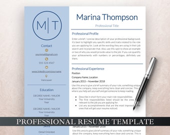 Modern Resume Template, 3 page resume template, Professional CV Template with Cover Letter, Creative Resume for Word and Pages, CV Template
