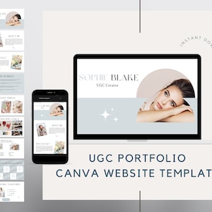 UGC portfolio, UGC Website Template Editable in Canva, UGC Media Kit, User Generated Content, ugc Content Creator Site, Social Media Kit