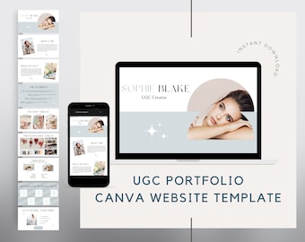 UGC portfolio, UGC Website Template Editable in Canva, UGC Media Kit, User Generated Content, ugc Content Creator Site, Social Media Kit