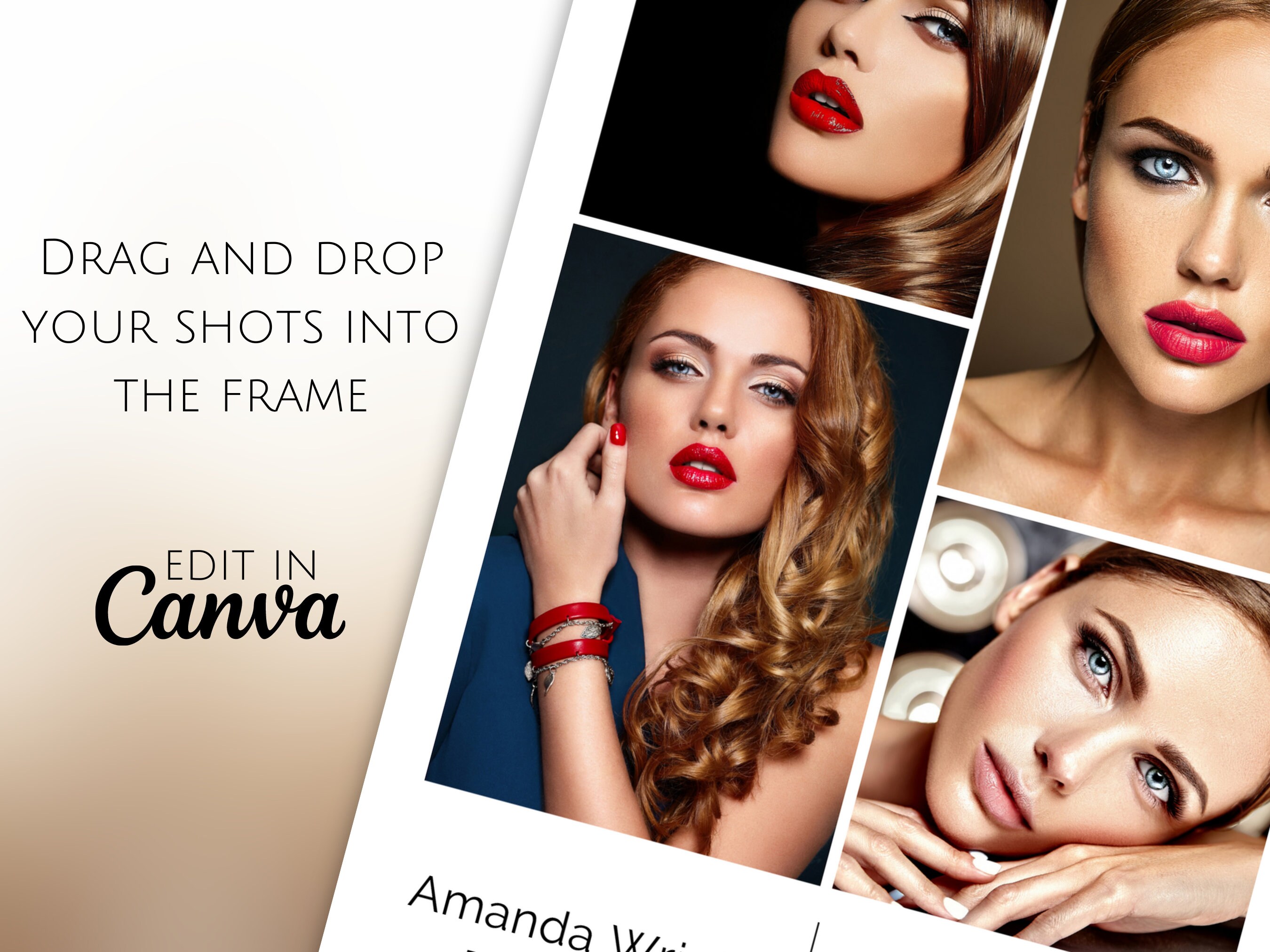 Comp Card Examples Indesign Modeling Comp Card Template, Modeling Photocard, Zed Card for Models, Z ...