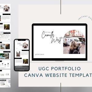 UGC portfolio, UGC Website Template Editable in Canva, UGC Media Kit, User Generated Content, ugc Content Creator Site, Social Media Kit