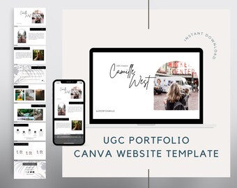 UGC portfolio, UGC Website Template Editable in Canva, UGC Media Kit, User Generated Content, ugc Content Creator Site, Social Media Kit