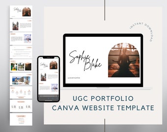 UGC portfolio, UGC Website Template Editable in Canva, UGC Media Kit, User Generated Content, ugc Content Creator Site, Social Media Kit