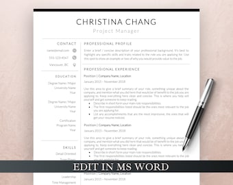 Modern Resume Template: Professional CV Design (MS Word)