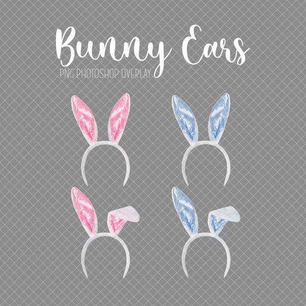 Bunny Ears Headband Digital PNG Overlay for Photoshop