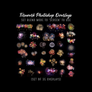 35 Firework Digital Photoshop Overlays