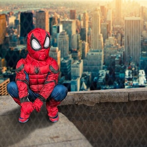 Superhero City Ledge Digital Backdrop, Digital Background