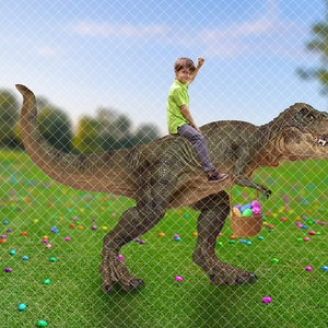 Dinosaur Easter Egg Hunt Digital Background