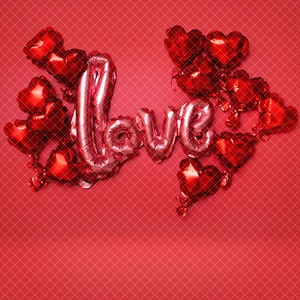 Red Love Hearts Valentine&#39;s Day Digital Background