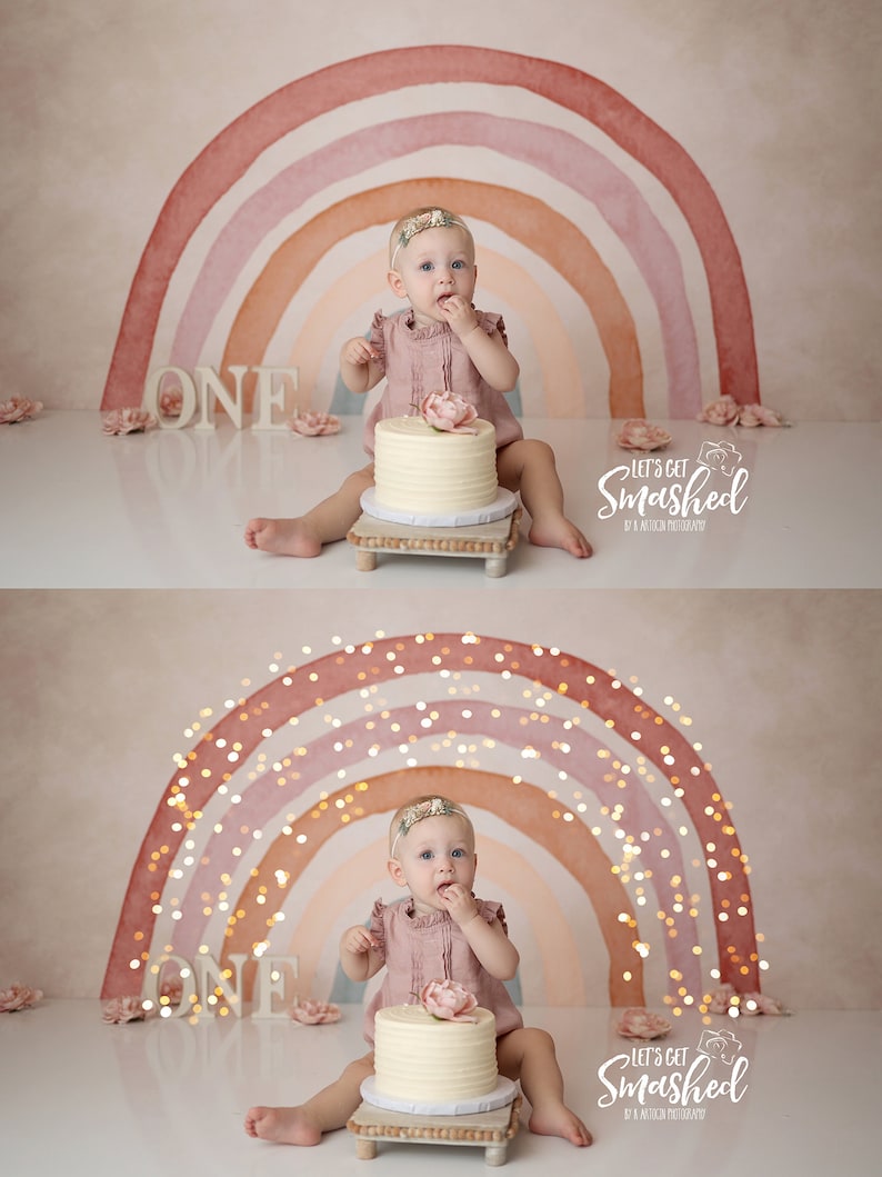 Realistic Twinkle Light Overlays for Photographers, Cake Smash Twinkle Light Overlays, Newborn Twinkle Light Overlays image 3