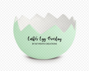 Digital Green Easter Egg Prop PNG Overlay