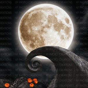 Gruseliger, kurviger Halloween Hill Digitaler Hintergrund
