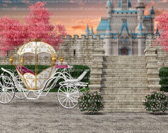 Beautiful Princess Castle Staircase Digital Background
