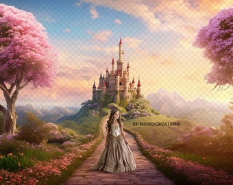 Princess Castle Pathway Digitaler Hintergrund
