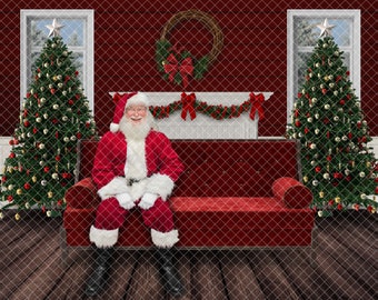 Sitting With Santa Digital Background