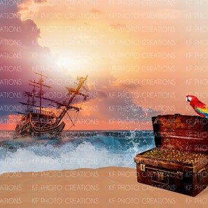 Pirate Beach Digital Background