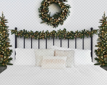 Christmas Bed Digital Background