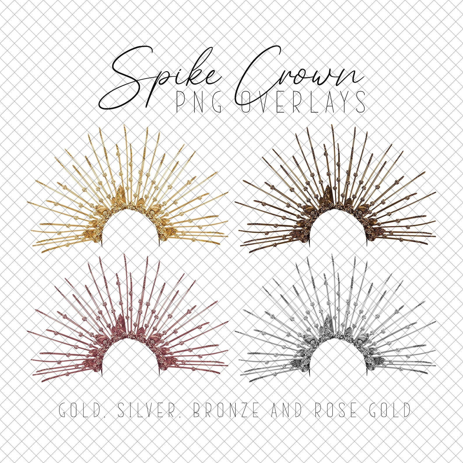 Fine Art Style Photography Spike Crown PNG Photoshop Overlay - Etsy