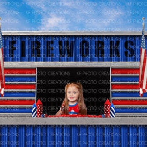 Daytime Fireworks Stand Digital Background