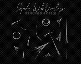 Spider Web/Web Slinger PNG Digital Overlays For Photoshop (14 PNG Files)