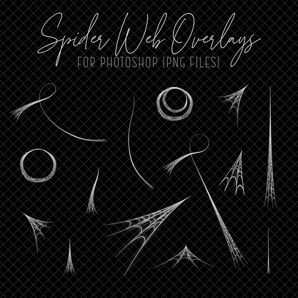 Spider Web/Web Slinger PNG Digitale Overlays für Photoshop (14 PNG Dateien)