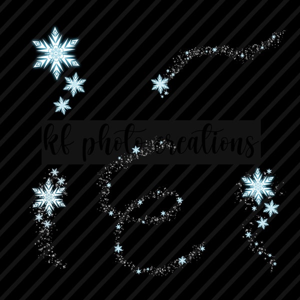 5 Elsa Magic PNG Overlays for Photoshop