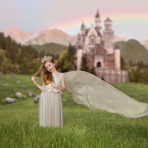 Toile de fond numérique unicorn castle (2 Pack), Unicorn Castle Digital Background (2 Pack)