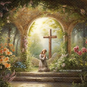 Easter Cross Digital Background