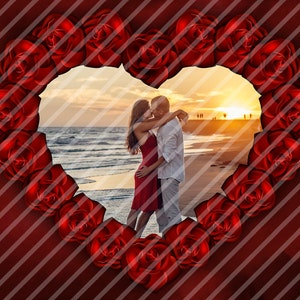 Valentine&#39;s Heart Frame Digital Backdrop, Valentine&#39;s Heart Frame Digital Background