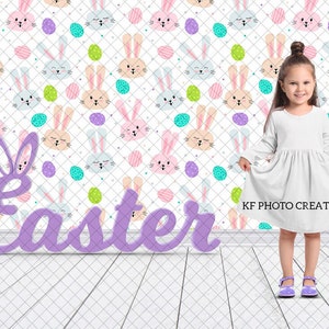 2 PACK - Pastel Easter Bunny Studio Digital Background