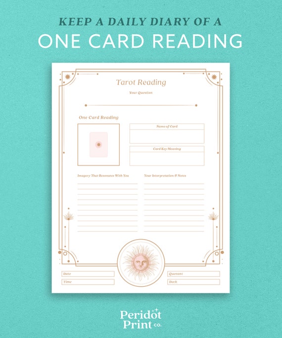 Definere Ynkelig nikotin Printable Tarot Reading Worksheets One Card Tarot Reading - Etsy