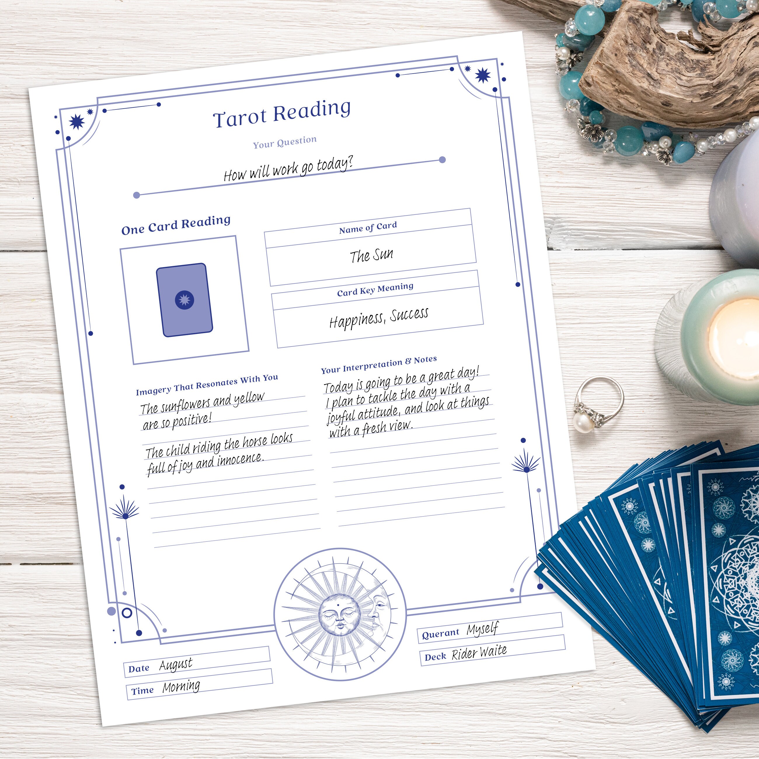 Printable Tarot Worksheets