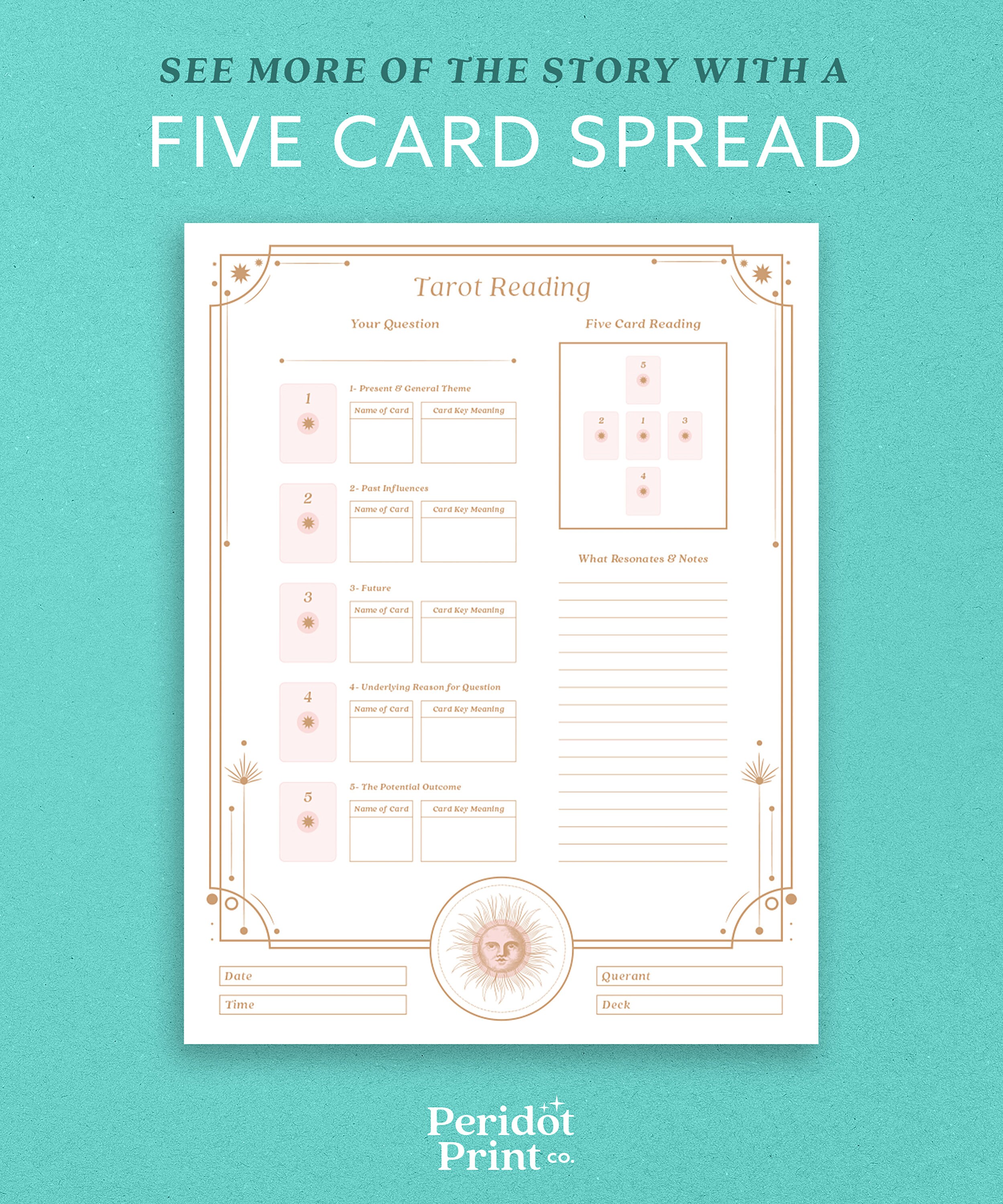 Printable Tarot Reading Worksheets One Card Tarot Reading Etsy
