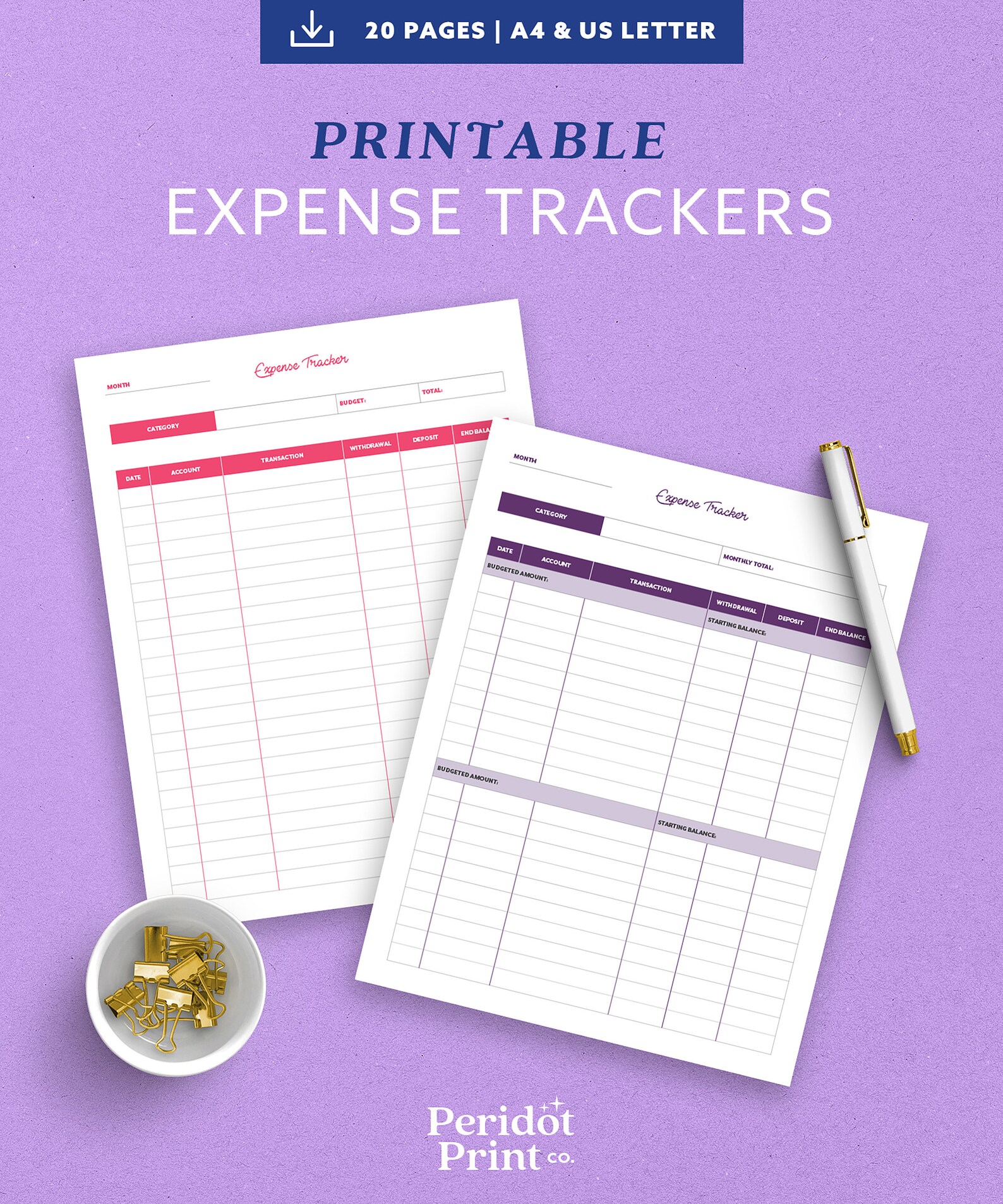 Printable Expense Trackers Bi-weekly Expense Tracker - Etsy