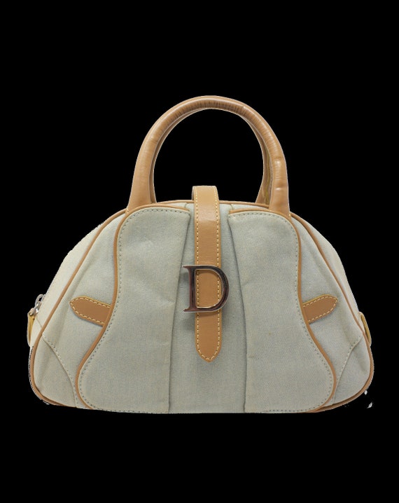 Christian Dior Washed Denim Double Dome Saddle