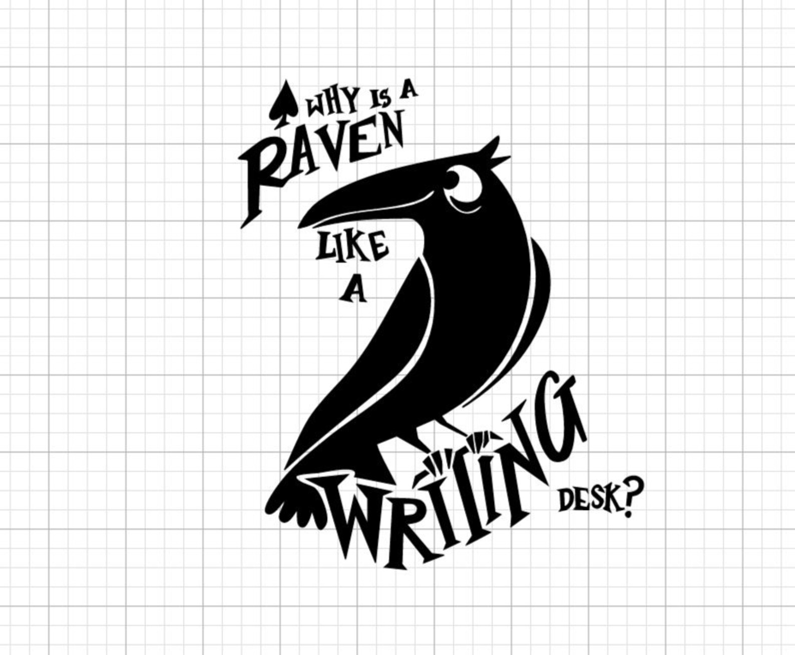 Why is a Raven Like a Writing Desk Decal Etsy