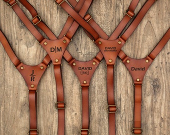Suspenders - Wedding Suspenders - Men's Suspenders - Groomsmen Suspenders - Rustic Suspenders - Rustic Handmade Belt