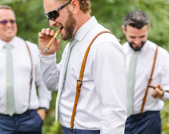 Wedding Suspenders - Suspenders - Men's Suspenders - Groomsmen Suspenders - Rustic Suspenders - Rustic Handmade Belt