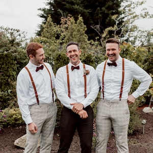 Elastic suspenders men brown suspenders Wedding Suspenders Mens Suspenders Groomsmen Suspenders Rustic Suspenders Rustic Wedding