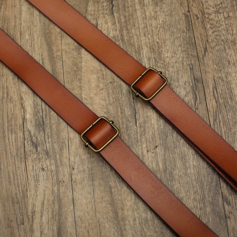 Genuine leather suspenders men brown suspenders Wedding Suspenders Mens Suspenders Groomsmen Suspenders Rustic Suspenders Rustic Wedding image 8