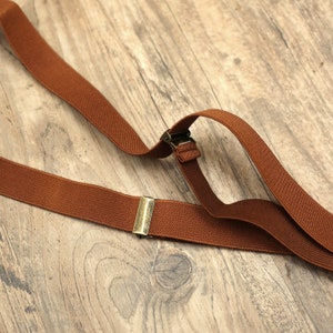 Genuine leather suspenders men brown suspenders Wedding Suspenders Mens Suspenders Groomsmen Suspenders Rustic Suspenders Rustic Wedding image 5