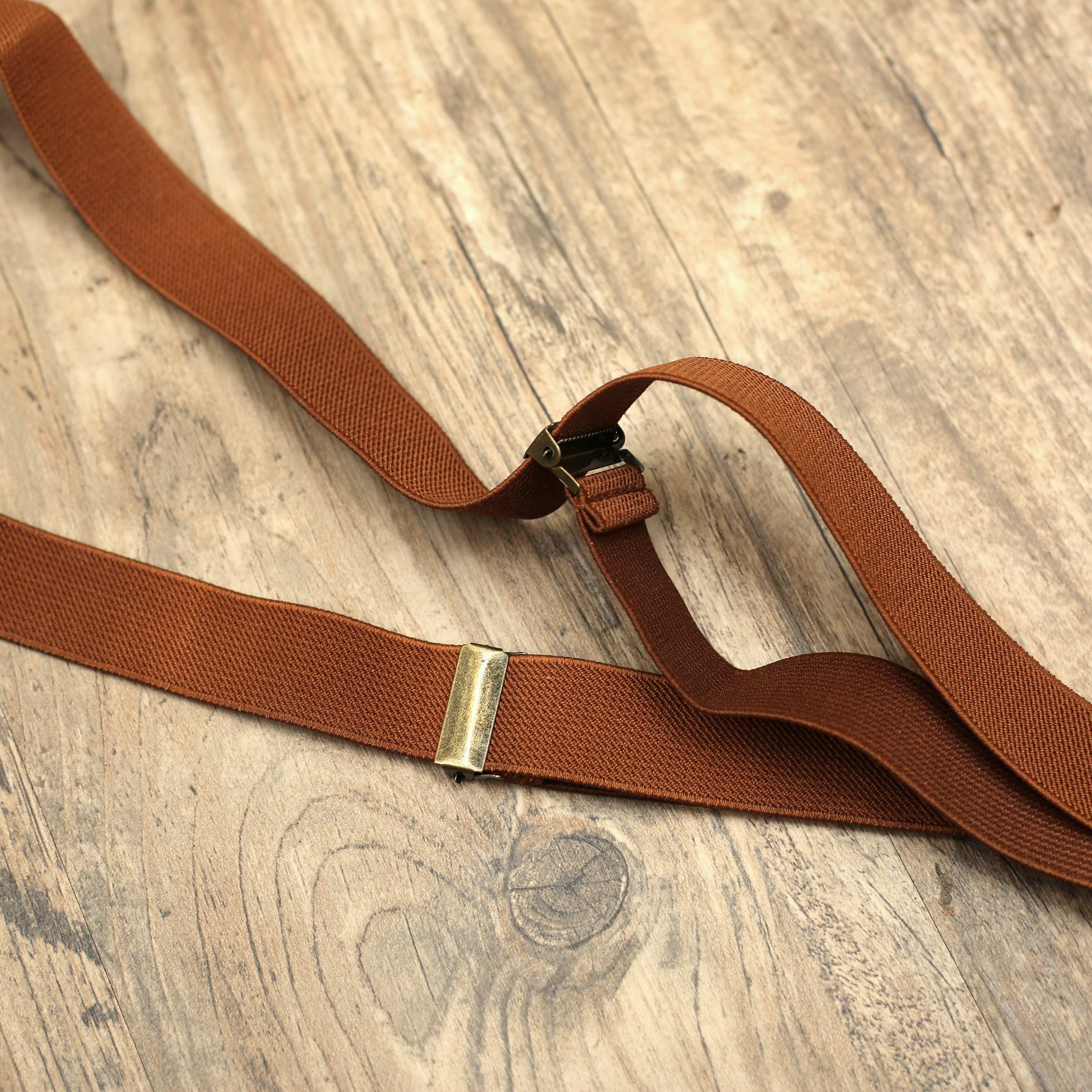 Genuine leather suspenders men brown suspenders Wedding Etsy