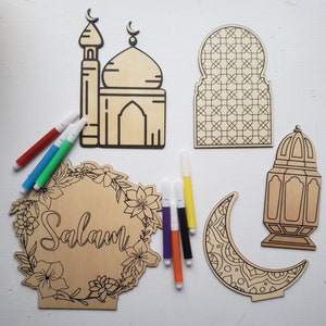 5pcs 5x7in Coton Eid Ramadan Goodie Bags Islamic Muslim Eidie Pattern For Wrappi