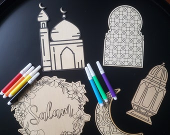 Islamic craft, Ramadan goodie bag craft, Eid Party Supplies, Eid Decorations, Ramadan Decorations, Reusable Stickers